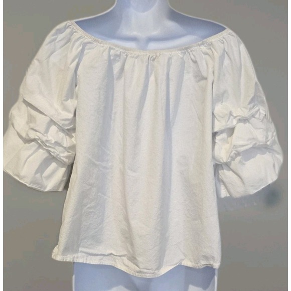 Vivid Importers of NY Women's Off Shoulder Blouse Stacked Bell Sleeve Small - Picture 3 of 7